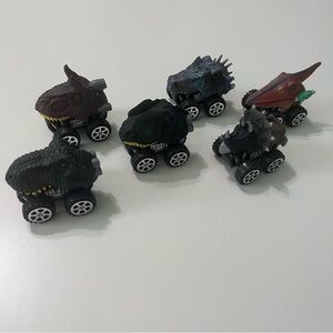 set of 6 pull-back dinosaur car toys